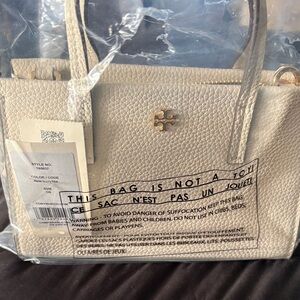 Tory Burch Textured Cream Tote
